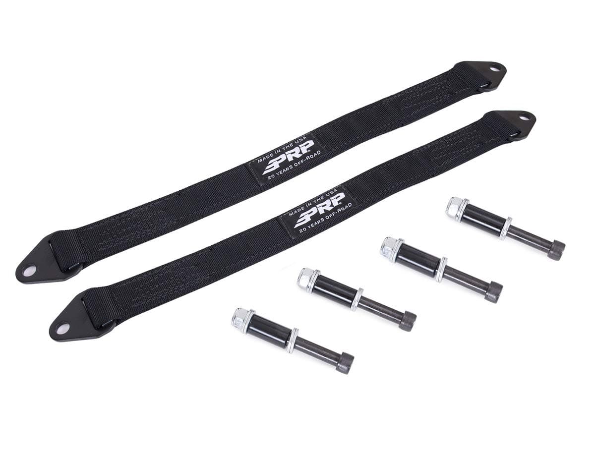 Seats Front Limit Strap Kit for Polaris RZR XP 1000, Turbo, RS1 – Protects Shocks & CV Joints, Includes 2 Quad Layer Straps & Long Bolts