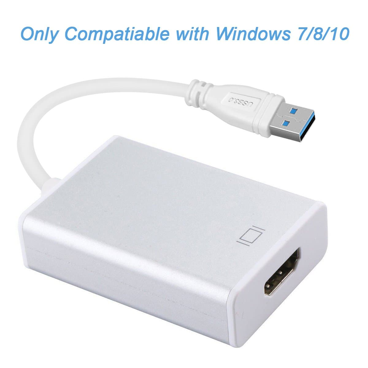 [Upgrade Version]TPfocus USB 3.0 to HD 1080P HDMI Video Adapter for Windows 7/Windows 8/Windows 10, Silver