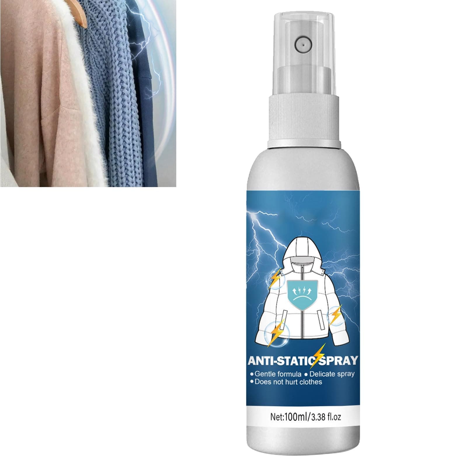 Clothes Static Remover,Static Eliminator Spray,Static Remover for Clothes,Static Cling Remover,Anti Static Spray for Clothes,Anti Static Spray,Reduce Static Cling for Clothes,Furniture and Car