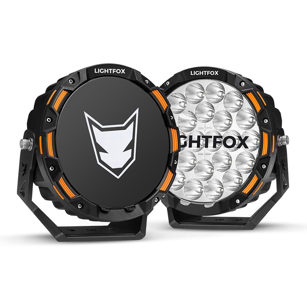 2 PCs 9 Inch LED Spot Light Round, 18,672LM (Pair) Spot Beam, Driving Light Angle Adjustable with Wiring Harness, Plug & Play, IP68 Waterproof, for Offroad Jeep Wrangler Truck Pickup SUV