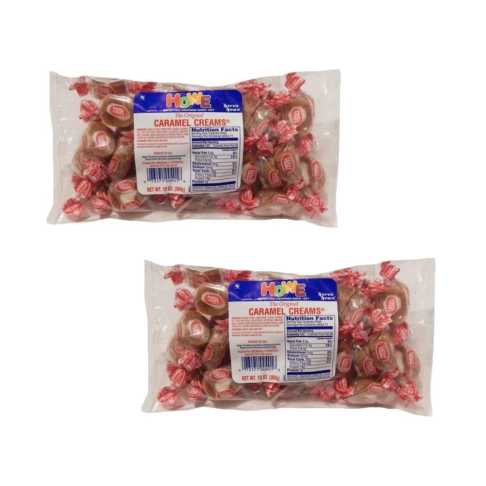 Howe Original Caramel Creams, 2 Bags 13 Ounces Each