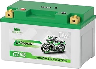 YTZ10S Lithium LiFePO4 Motorcycle Battery, 12V 5Ah, 360-400CCA, Built in BMS, Powersports Battery, for ATV, UTV, Jet Ski, Personal Watercraft, Snowmobile, Quad