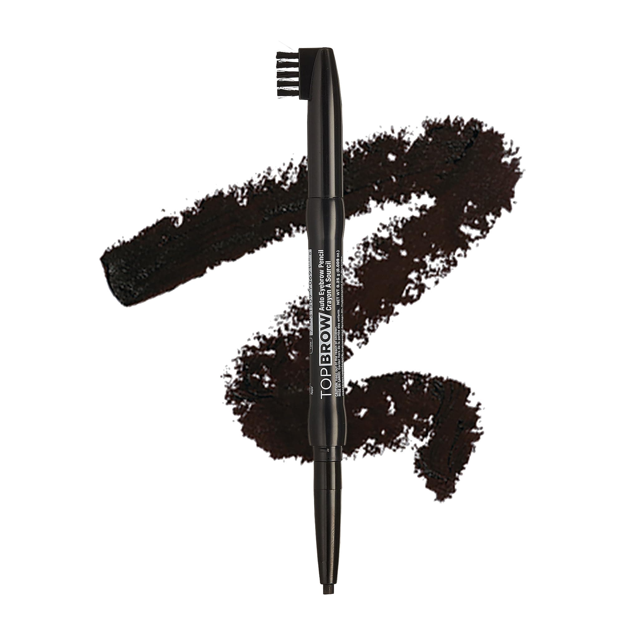 Professional Long-Lasting Eyebrow, Retractable Eyebrow Pencil, Rich Pigmentation, Coconut Oil Infused, Built-In Brush Brow, Shapes, Define, Fills Brow, Eye Makeup (Black)
