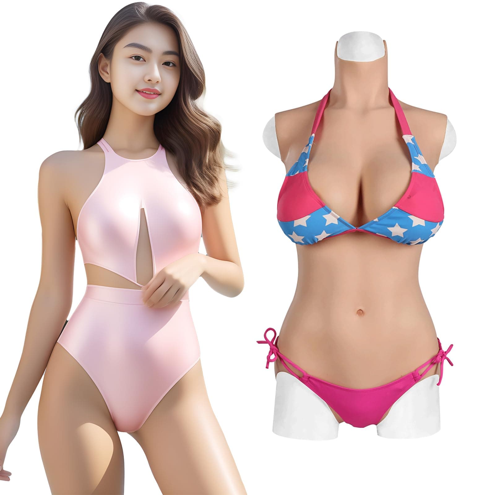 3th Genertation Silicone Bodysuit E Cup Realistic Breastplate Crossdressing Apparel Male to Female Crossdresser
