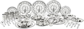 Stainless Steel Shagun Dinner Set (50 Pcs Peacock Set)