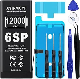 12000mAh Super Capacity Battery Compatible with iPhone 6S Plus, 0 Cycle Li-Polymer Replacement Battery for iPhone 6S Plus, with Professional Repair Tool Kit