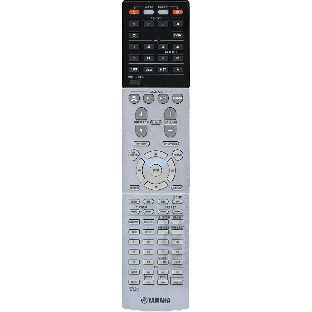 Yamaha RAV472 Audio/Video Receiver Remote Control for HTR-6065, RX-A720, RX-V673 (ZA23820)