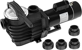 BRIOPAWS 2.5HP Dual Voltage Pool Pump, 6000GPH Flow, 78FT Head Lift, 1.5" and 2" Fittings, Self-Priming Water Pump for Inground/Above Ground/Seawater Pools and Hot Tubs, 115V/230V 60HZ AC