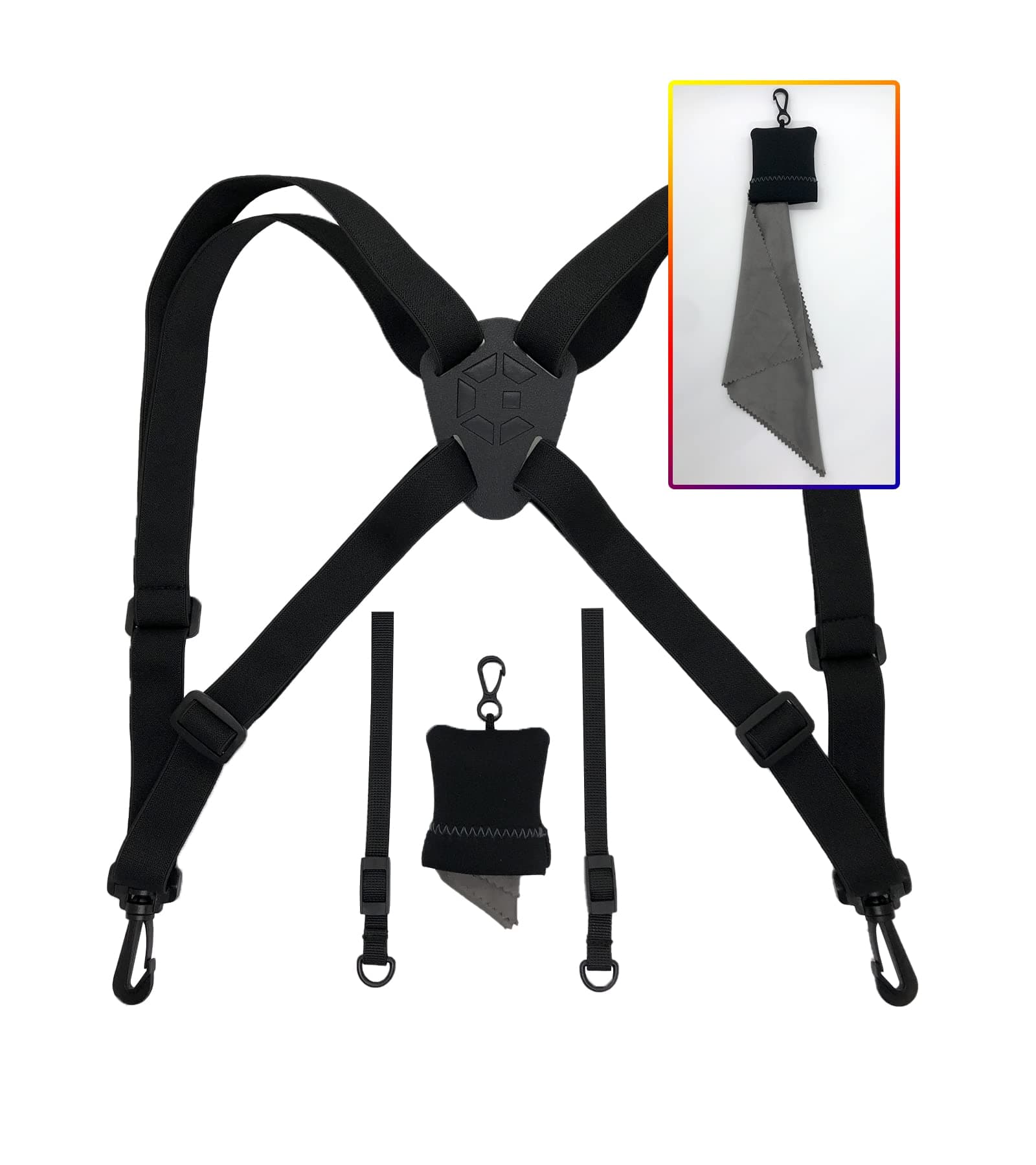 GAIARENA Binocular Harness Strap, Bino Harness with Microfiber Lens Cleaning Cloth Binoculars & Camera