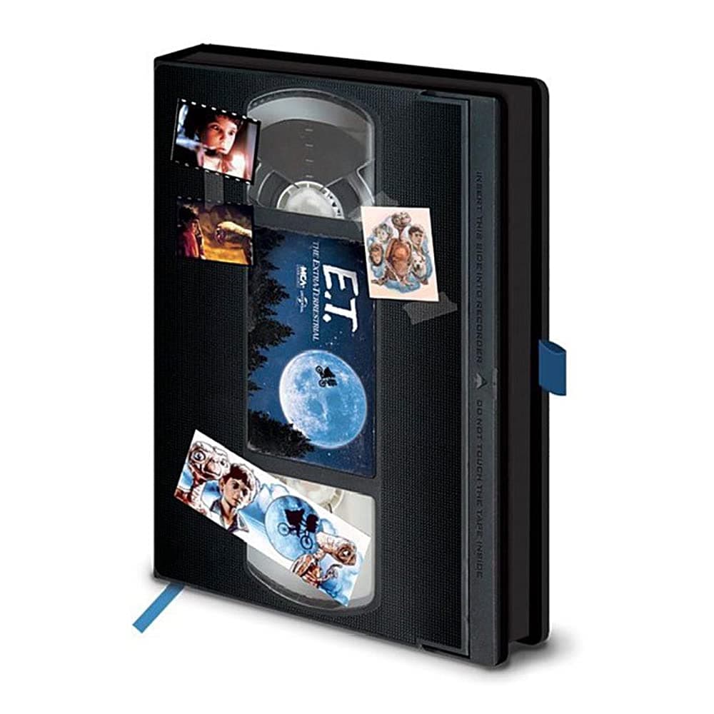 Pyramid International E.T. Journal Notebook A5 (Retro VHS Cassette Tape Design) E.T. Note Book in Matching Presentation Gift Box, 240 Lined Pages. E.T. A5 Writing Pad - Official E.T. Merchandise