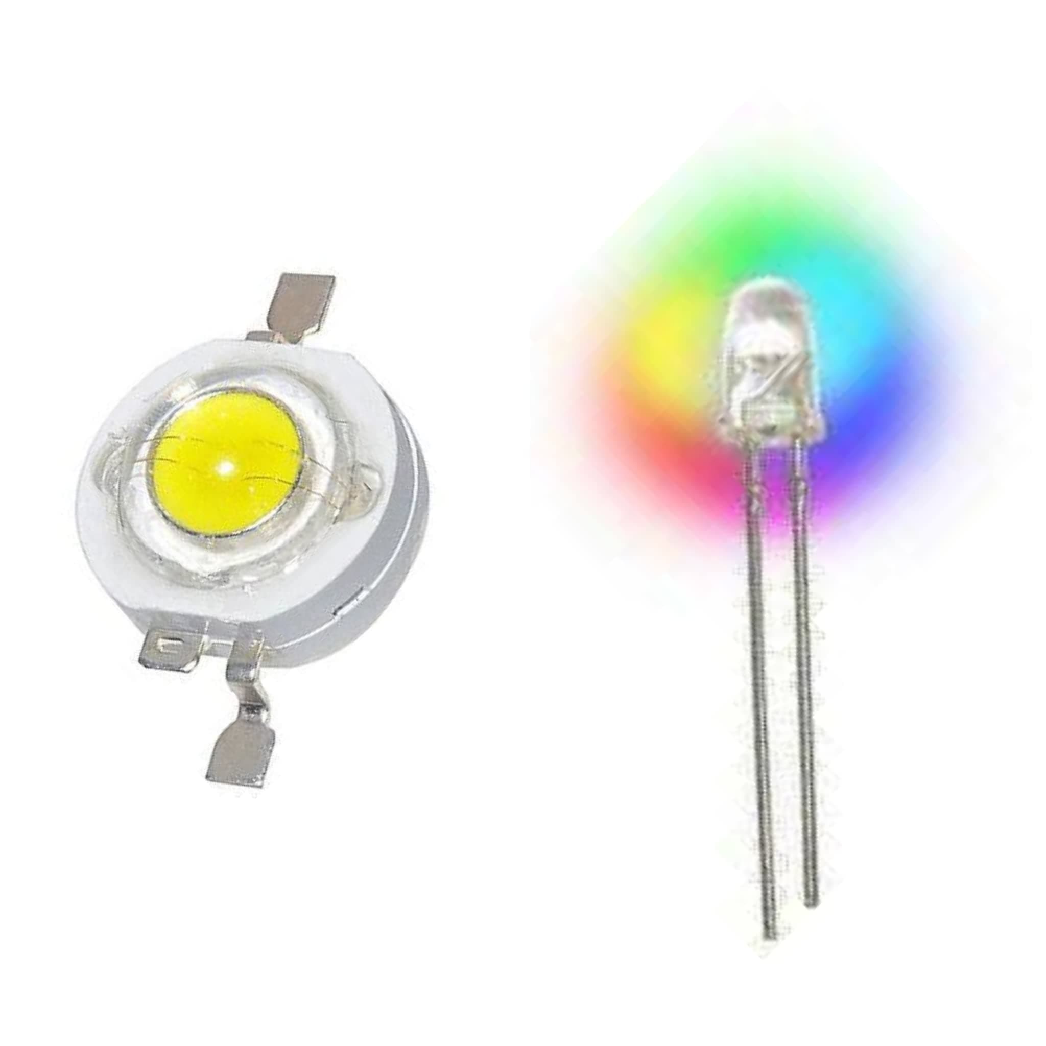 CUC Luvik Pack of 25 1 WATT LED BULB ( Light emitting diode 1 watt led bulb ) & 25 pcs 5mm RGB led bulb diode