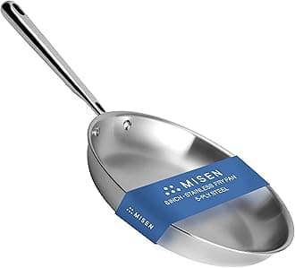 5-Ply Stainless Steel Pan - Superior Heat Retention & Larger Cooking Surface for Searing & Sautéing -Stay Cool Ergonomic Handle - 8-inch