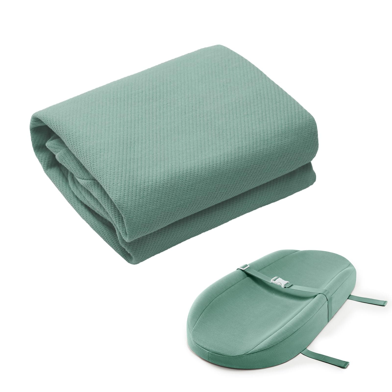 Blissful Diary Changing Pad Cover for Avocado Contoured Changing Pad, Ultra Soft Breathable Diaper Changing Table Pad Cover for Baby Girls Boys - Sage Green