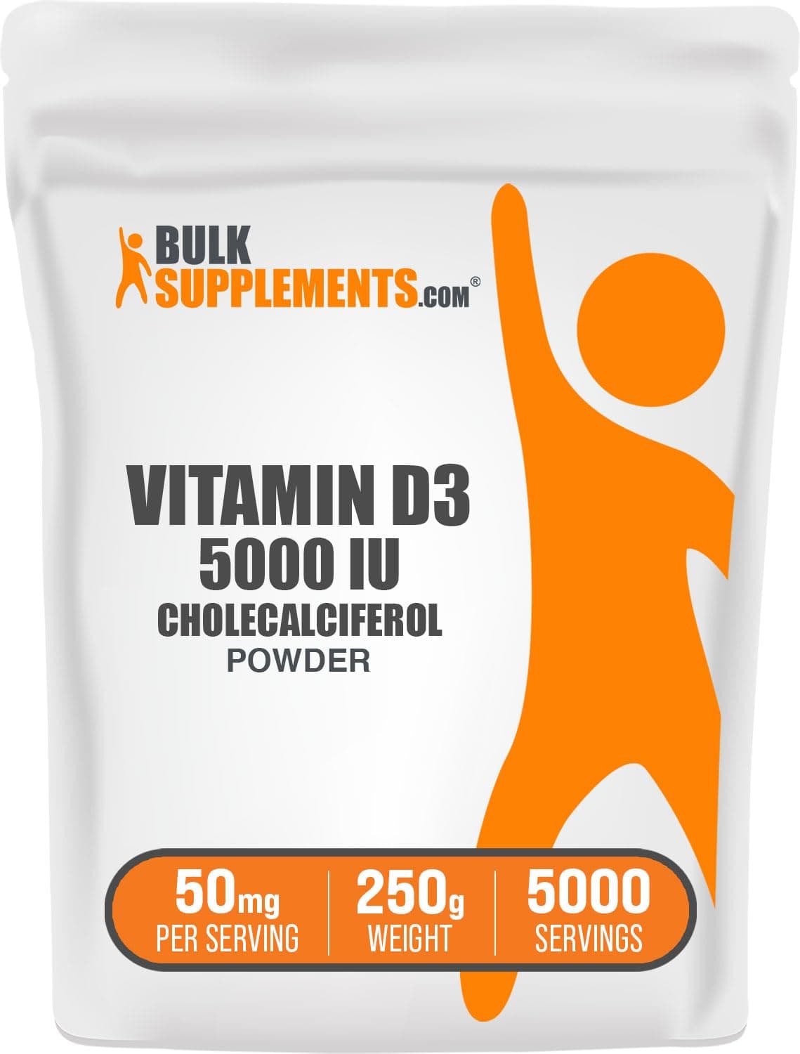 com Vitamin D3 Powder - Cholecalciferol, Vitamin D Supplements, 5000 IU - Gluten Free, 50mg (125mcg of Vitamin D3) per Serving, 250g (8.8 oz) (Pack of 1)