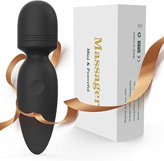 Mini Massager Tools,Small Waterproof Cordless Handheld Massager with 10 Vibration Modes, Personal Handheld Massager for Back（Black）