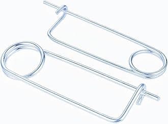 Steel Brooch Shape Cotter Safety Pins Spring Pin， Quick Lock Brooch Locking Fastener for Farm Lawn Garden Hitch (Size:6.3X78mm,2pcs)