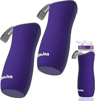 RonJea 2Pcs Sleeve for 22oz Cirkul Water Bottle, Neoprene Sleeve to Keep Your Water Cold & Protect Your Bottle, Compatible with 22oz Plastic & Stainless Steel Cirkul Water Bottles (Purple)