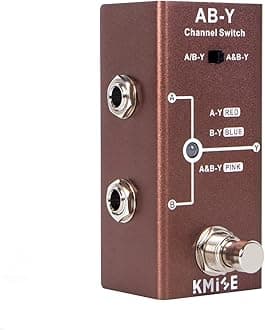 Kmise ABY Pedal,Box Line Selector AB Switch,Electric Guitar Effects Pedal Mini Single Type DC 9V True Bypass