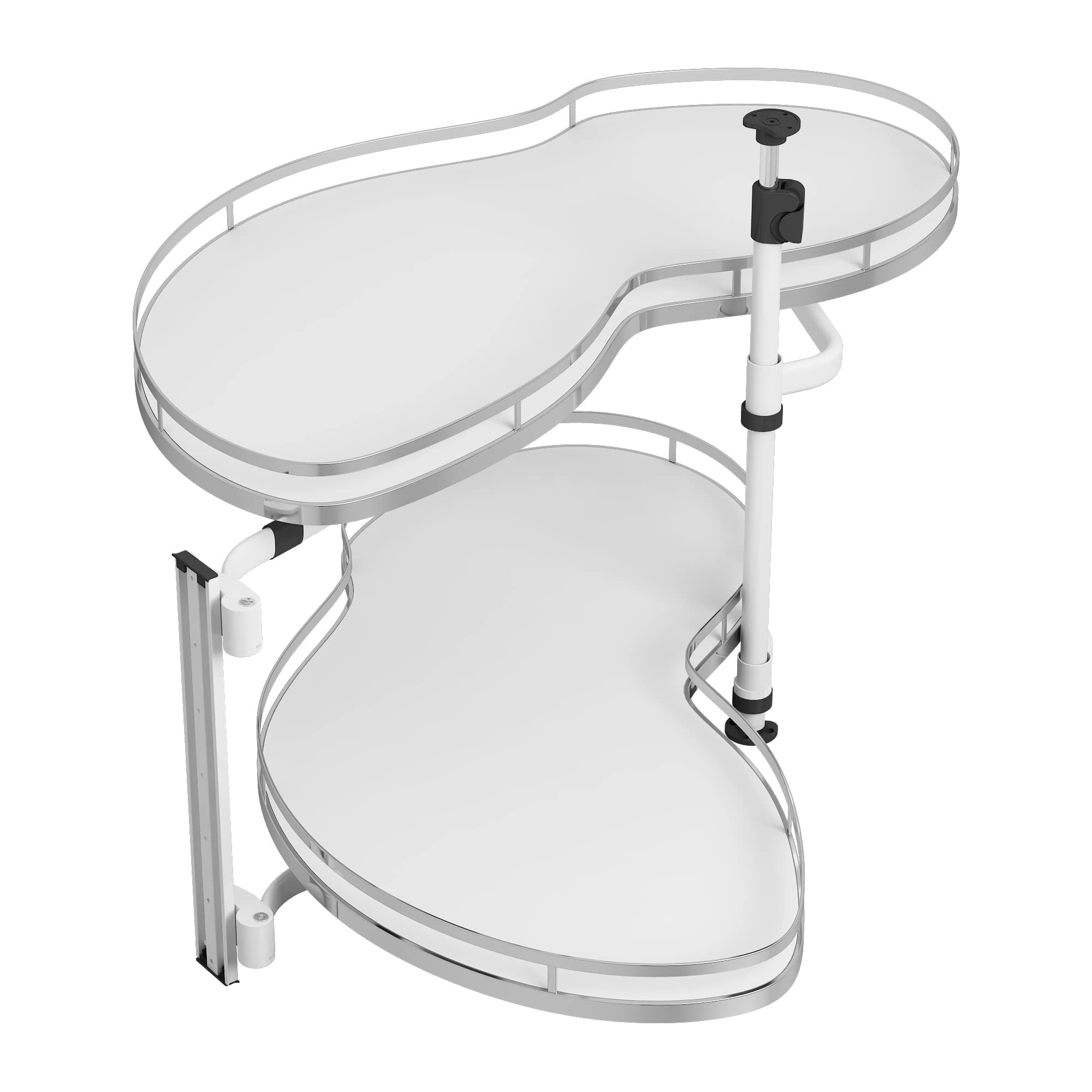 Left Swing Pull Out Organizer for 36" Blind Corner Kitchen Cabinet, 2 Tiers Swing Tray, Soft Close, Left Handed Open