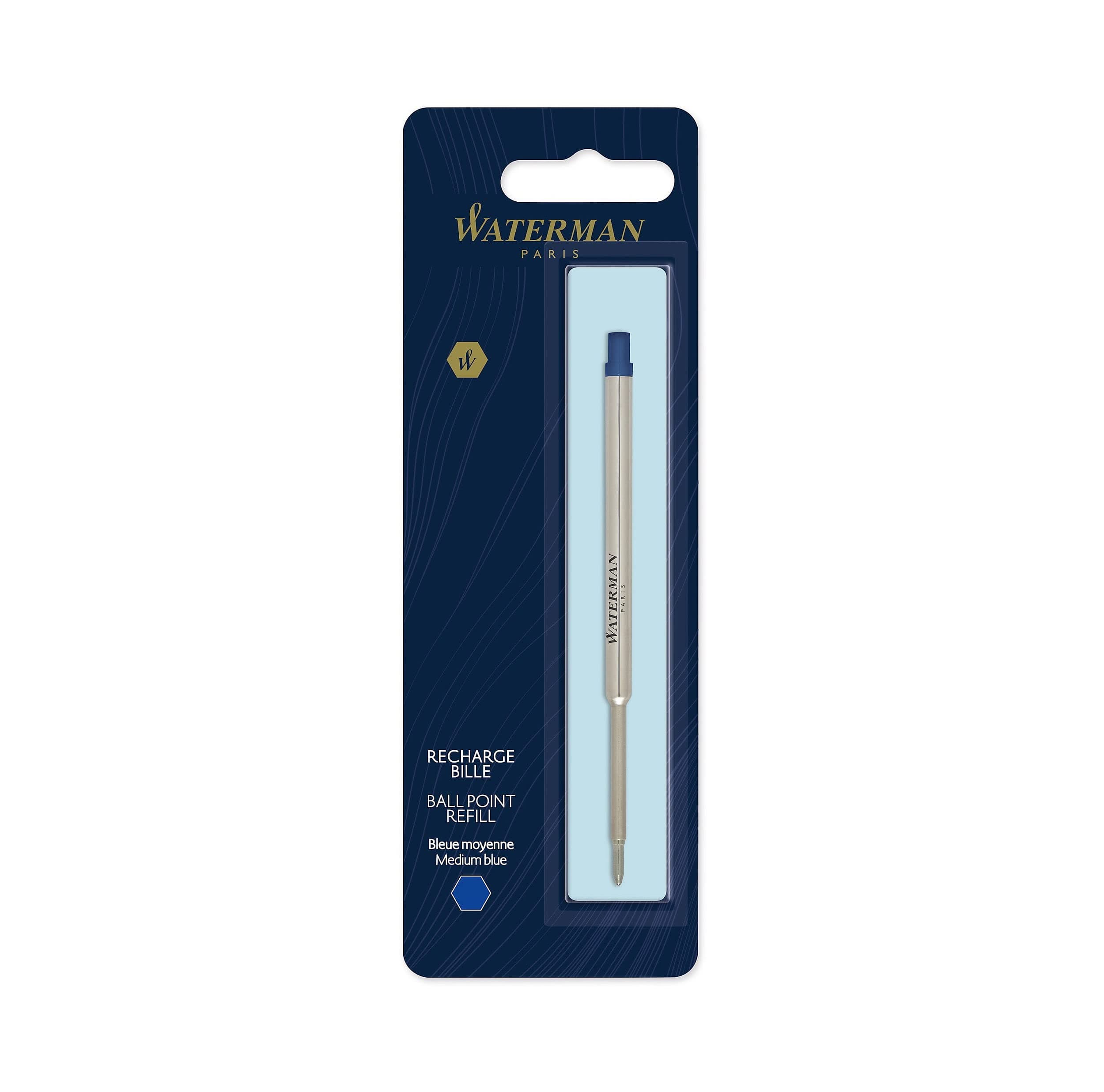 Waterman Ballpoint Pen Refill | Medium Point | Blue Ink | 1 Count