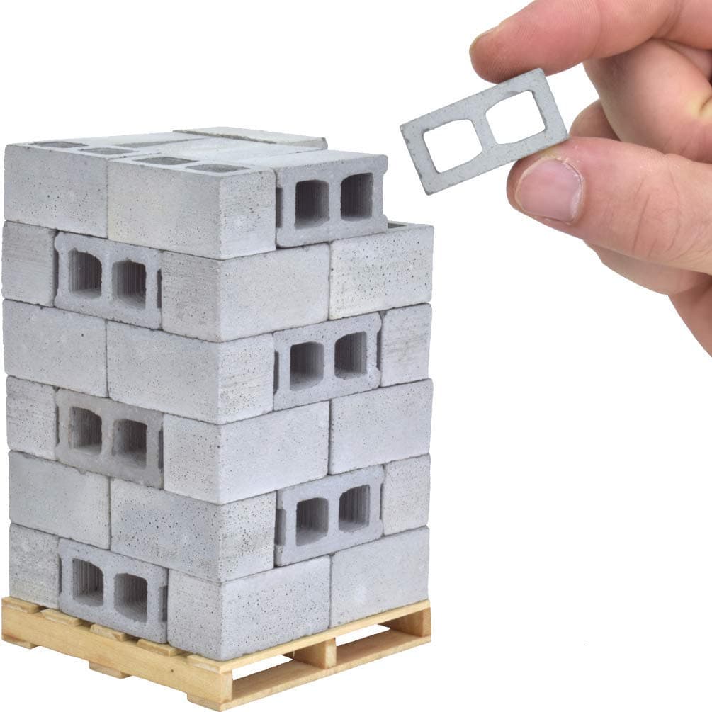 Acacia Grove Mini Cinder Blocks with Pallet, 1/12 Scale (48 Pack)