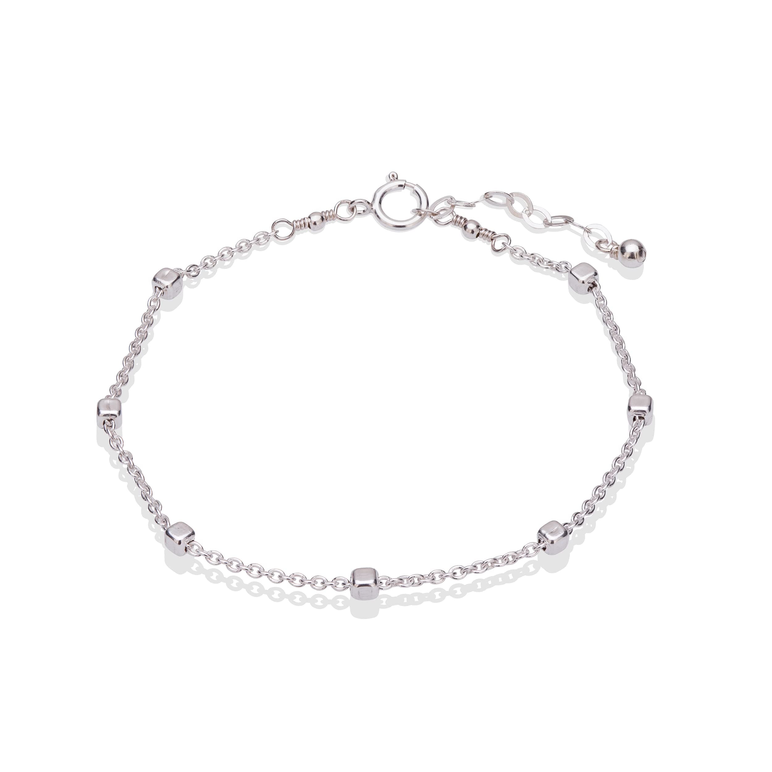Stacking Bracelet Silver, Minimalist Simple Gourmet Satellite Rectangles Lace Heart Chain Bracelets, 925 Sterling Arm Jewelry for Women, Length 6.5-7.5 Inches
