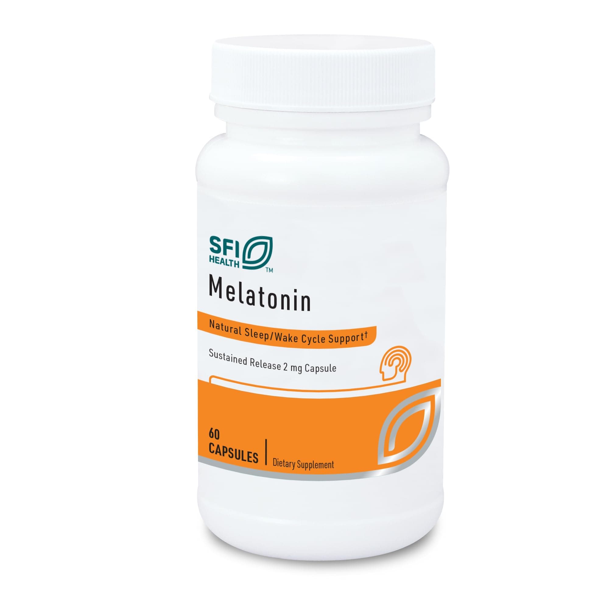 Klaire Labs SFI Health Melatonin-SR - Sustained 'Time Release' Melatonin 2mg Capsules - Sleep Support for Men & Women (60 Capsules)