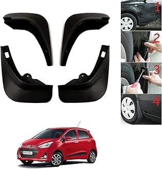 Auto Addict Car Mud Flaps Splash Guards (O.E Type Custom,4 pcs) for Hyundai Grand i10(2014-2019)