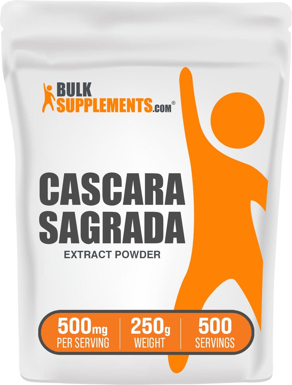 BulkSupplements.com Cascara Sagrada Extract - from Cascara Sagrada Bark, Cascara Sagrada Powder - Gluten Free, 500mg per Serving, 250g (8.8 oz) (Pack of 1)