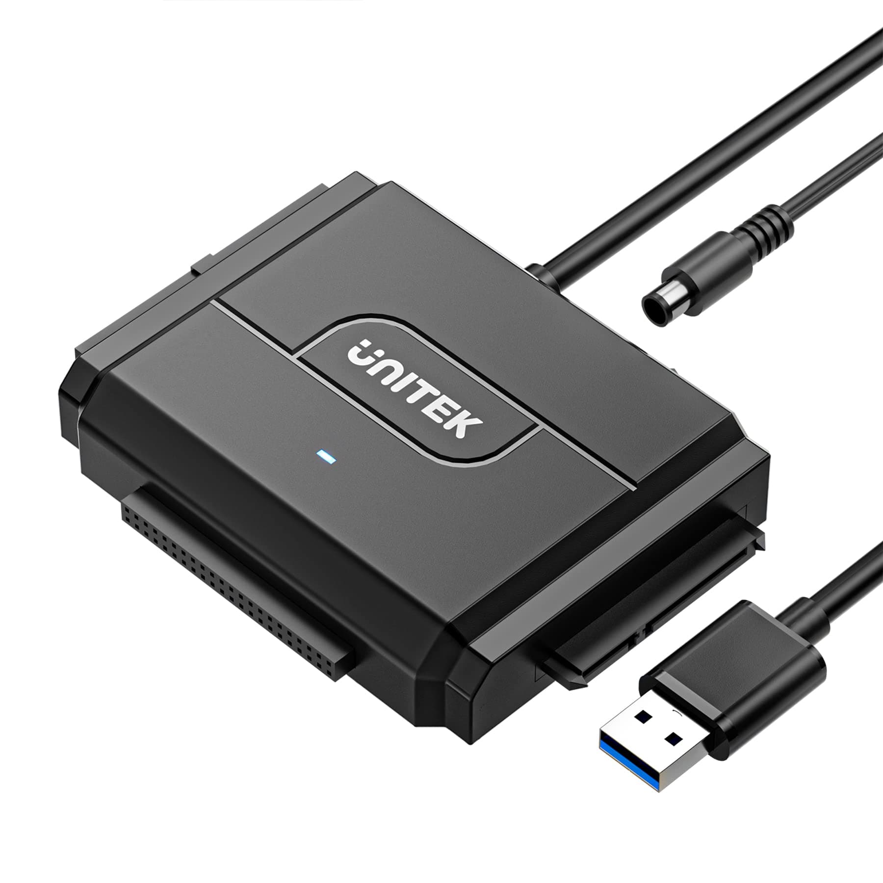 Unitek SATA/IDE to USB 3.0 Adapter,Hard Drive External Cable Converter for Universal 2.5/3.5 IDE SATA HDD,5.25 DVD Optical Drive,One Touch Backup Function, Included 12V/2A Power Adapter