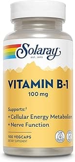 Vitamin B-1 100 mg | Healthy Energy Metabolism, Skin, Brain, Heart & Nervous System Support | 100 VegCaps
