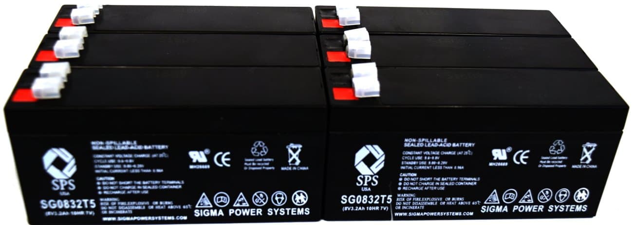 SPSBrand 8V 3.2 Ah Replacement Battery for Digitron Scales D500 Scale (6 Pack)
