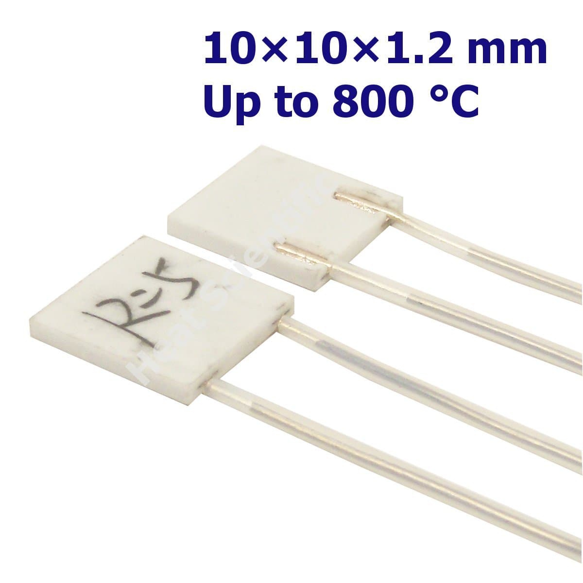 MCH Metal Ceramic Heater | 10 X 10 X 1.2mm | Pack of 2 | up to 800 °C | Flat Heating Plate | Resistive Heater