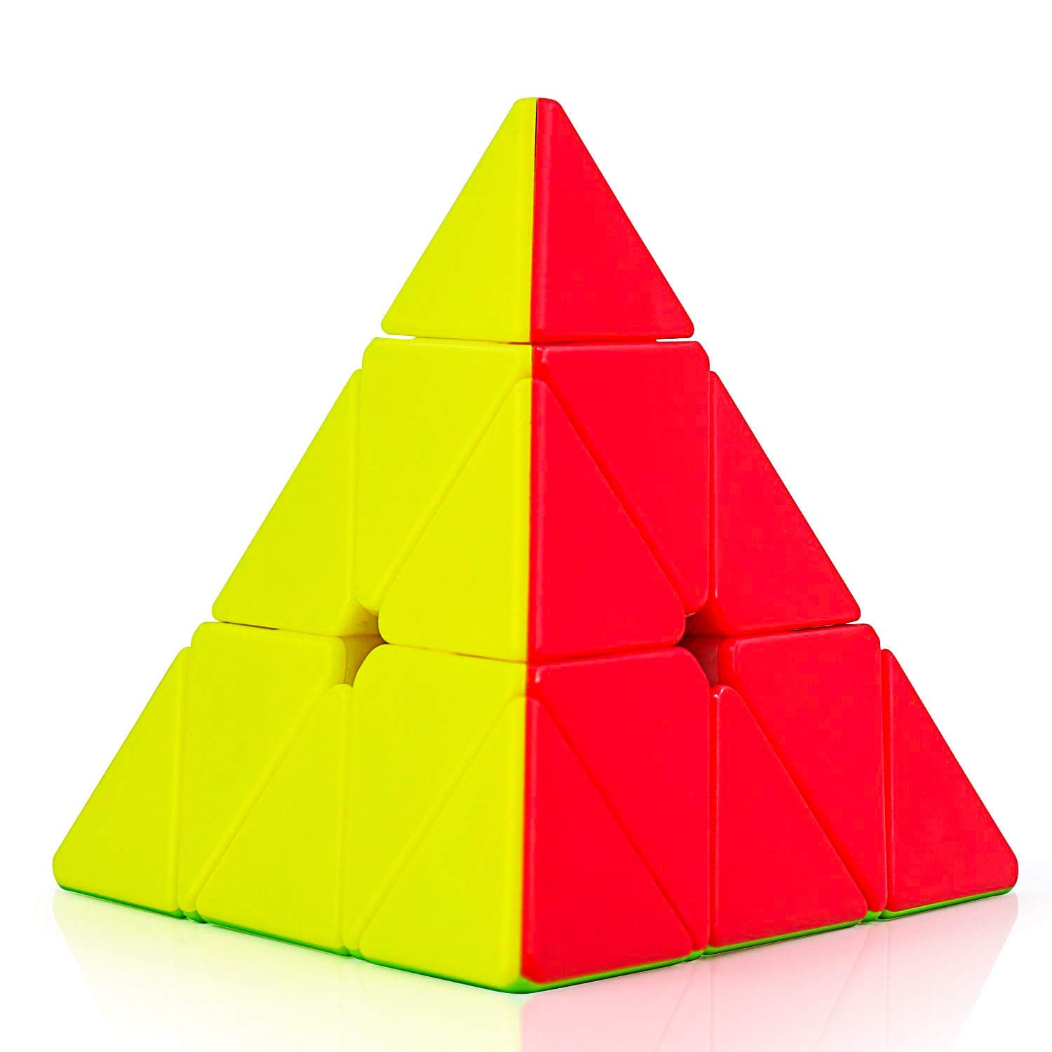 D ETERNAL MoYu Pyramid Cube 3x3 High Speed Stickerless Triangle Pyraminx Puzzle Cube 3 by 3,for 14+ Years Old