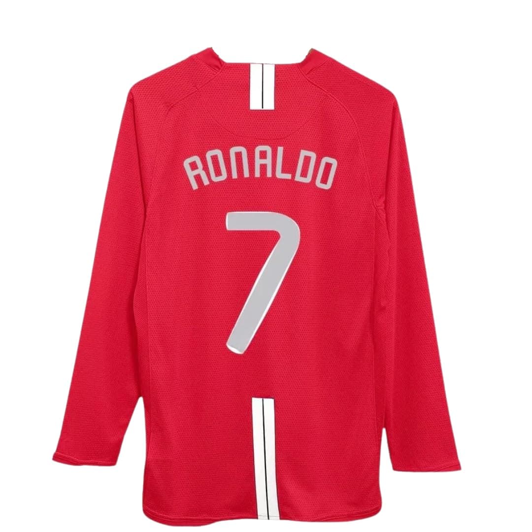 Ronaldo #7 Man U Retro Red Long Sleeve 07/08 Soccer Jersey for Men Fan Version