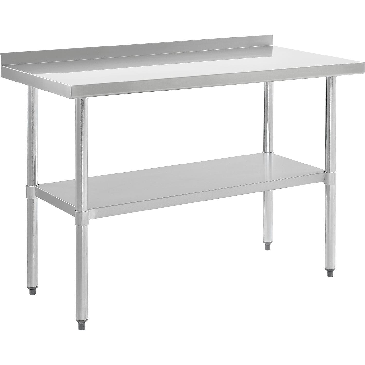 Nexel WB7230BSS Stainless Steel Worktable with Backsplash, 72"W x 30"D x 35"H