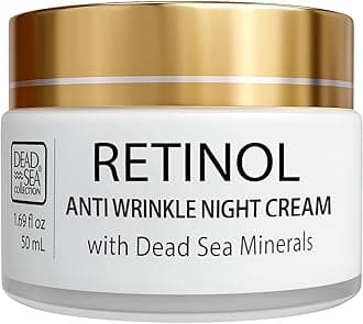 Dead Sea Collection Night Cream for Face with 2% Retinol, Dead Sea Minerals, and Vitamin E – Anti Aging Nourishing Skin Care Moisturizer to Reduce Wrinkles (1.69 fl. oz)