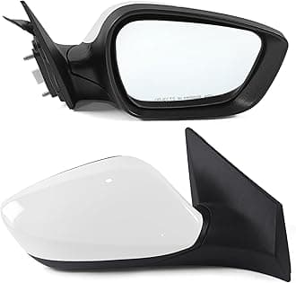 Right Passenger Side Mirror Assembly Fits 2014 2015 2016 Hyundai Elantra with Power Glass Heated Blind Spot Glass and Manual Folding without Turn Signal Match to white (5Pins)