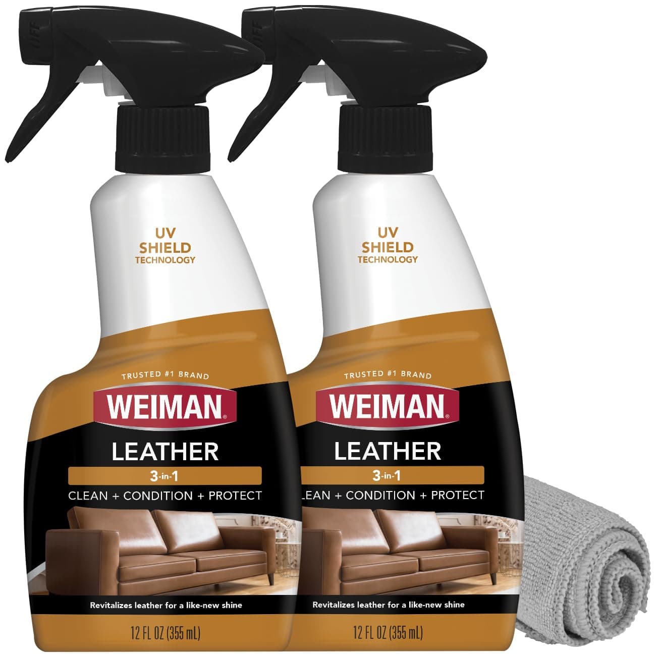 Weiman Leather Cleaner and Conditioner (12oz) Pack of 2
