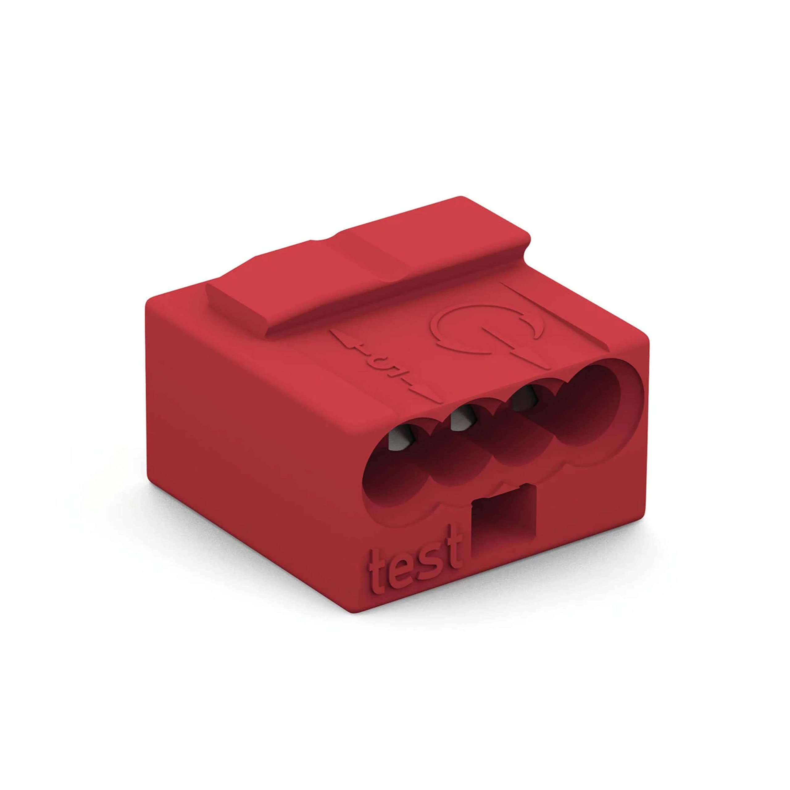 MICRO PUSH WIRE connector for junction boxes; for solid conductors; 0.8 mm Ø; 4-conductor; light gray cover; Surrounding air temperature: max 60°C; red, 243-804 (100 pcs)