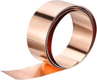 uxcell Copper Flashing 99.95% Pure, 0.5mm Thickness 24 Gauge Copper Roll, 11ft x 2in Copper Sheet Metal Flashing for Contractors DIY Projects, Multiple Sizes