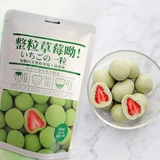 Strawberry chocolate freeze-drying, Milk strawberry sugar 60g/bag, Matcha cake, Dried fruit, Sweet candy, Healthy cakes, Instant breakfast, Dim sum, Delicious fruit snacks (Matcha flavor,3 bags)