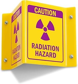 Projecting V-Sign : Caution Radiation Hazard, PVC Water Proof Sticker Fixed on SunBoard