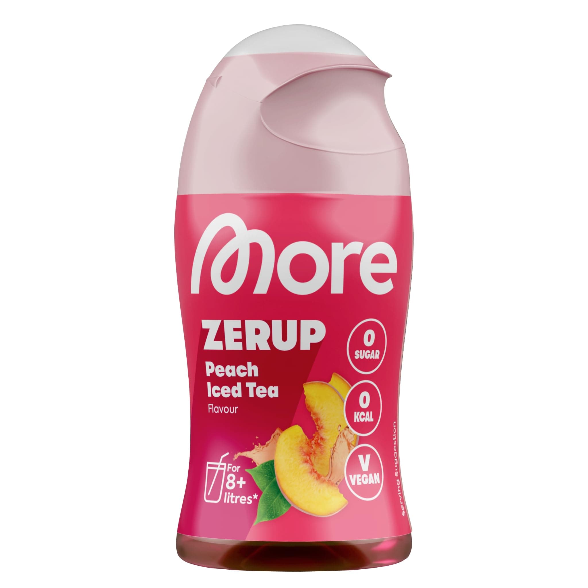 MORE NUTRITION Zerup, Peach Iced Tea, 65 ml, for up to 8 litres of ready-to-drink drink, sugar-free syrup with real fruit extracts, vegan, zero calories, made in Germany