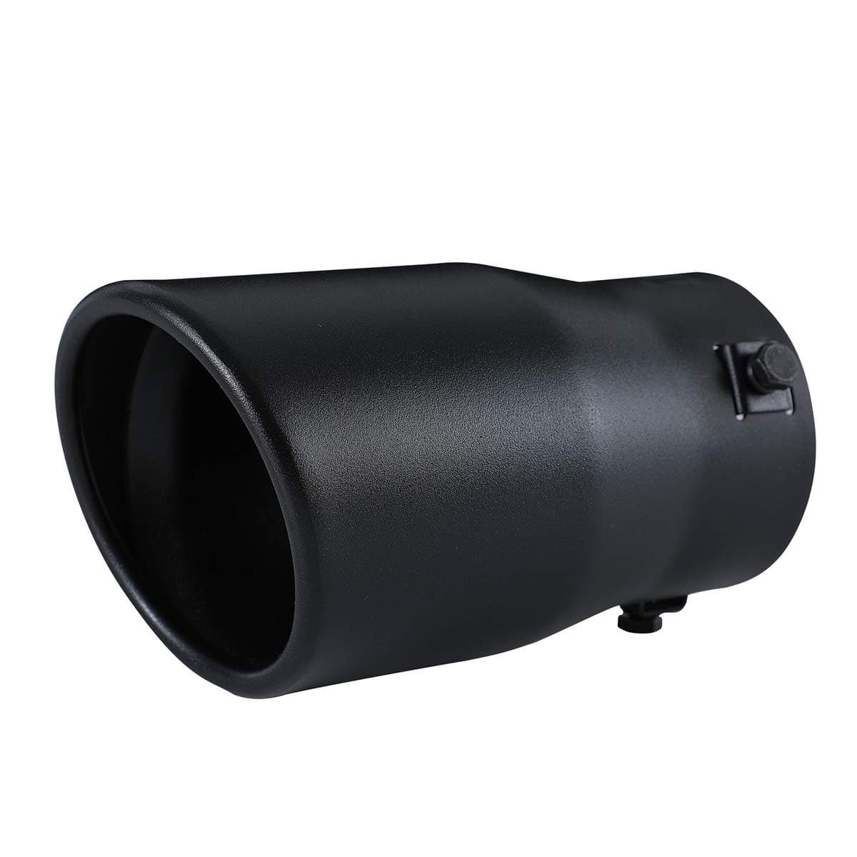 TriTrust Exhaust Tip, 2-2.75 inch inlet adjustable, Fit 2''/2.25''/2.5''/2.75'' Outer diameter Tailpipe, 3.5''Outlet 6''Long Muffler Tip, Black Powder Coated Stainless Steel Tail Tip