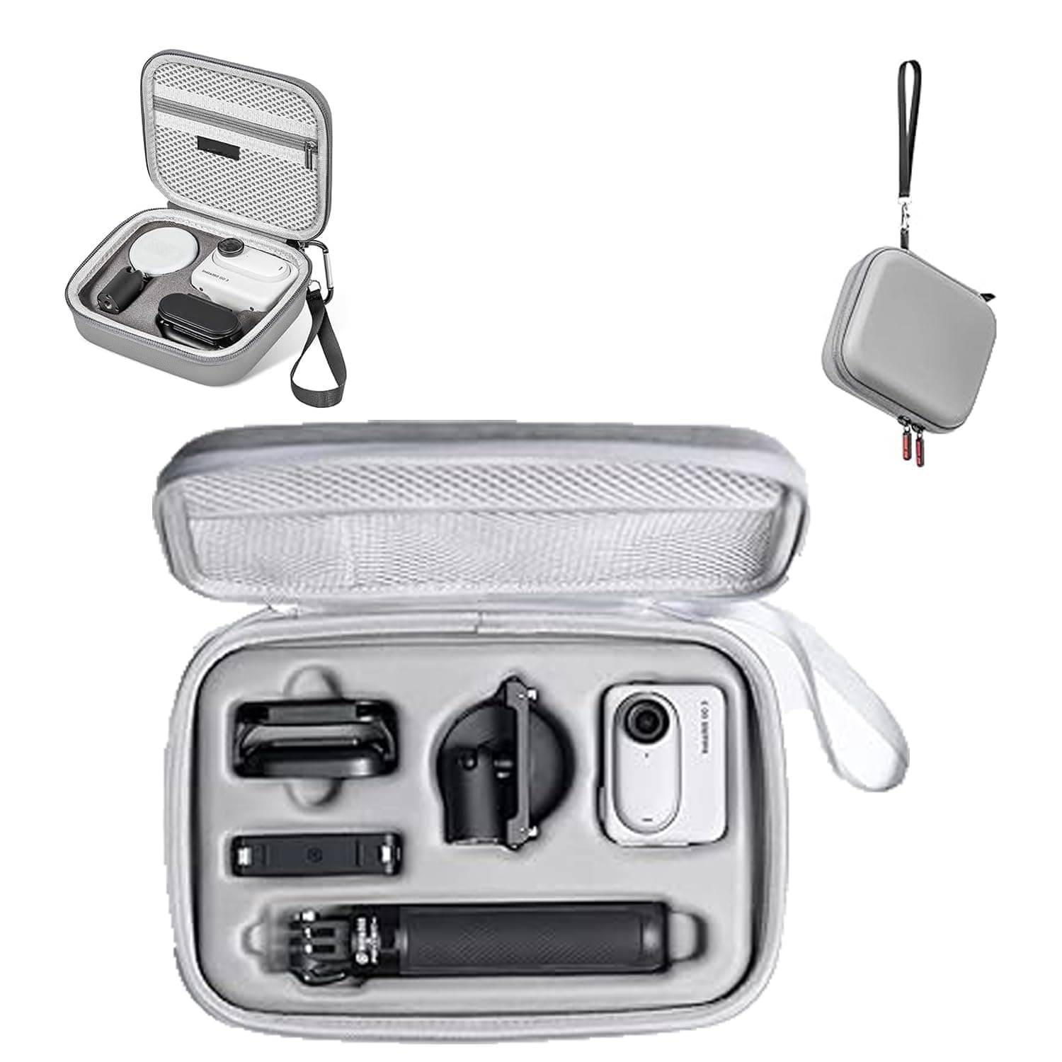 sancak Camera Carrying Case for Insta360 GO 3, Travel Storage Bag with Ultra-Thin 9H Tempered Glass Protective Film for Insta360 GO 3 Action Camera Accessories