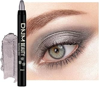 evpct Grey Shimmer Cream Eye Shadow Sticks Brightener Pencils for Women, Shimmery Grey Silky Eyeshadow Applicator Stick Pen Waterproof, Blendable Crease-Proof Stick Eyeshadow Shimmer Eye Makeup 58