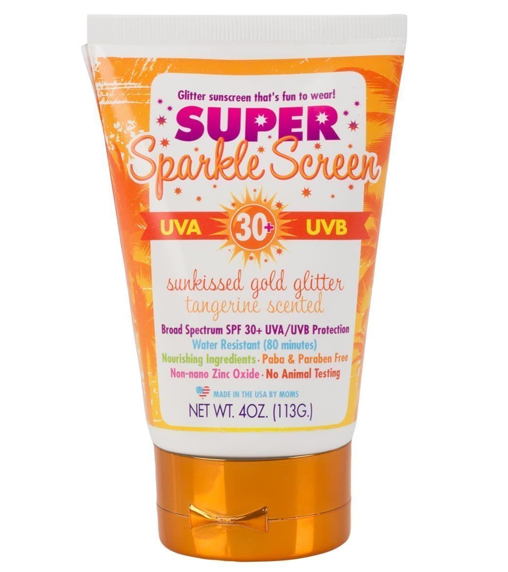 Super Sparkle Screen Sunkissed Gold Glitter Tangerine Scented Sunscreen