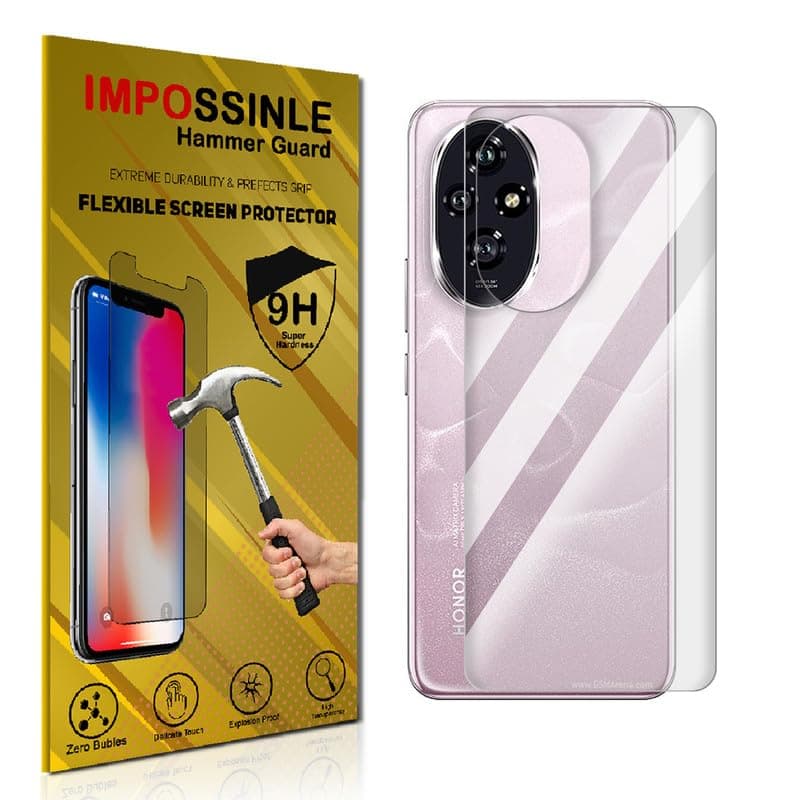 FCS Back (Glossy) for Honor 200 5G | TPU Glossy Finish Flexible Film Self Healing Screen Protector | Screen Guard