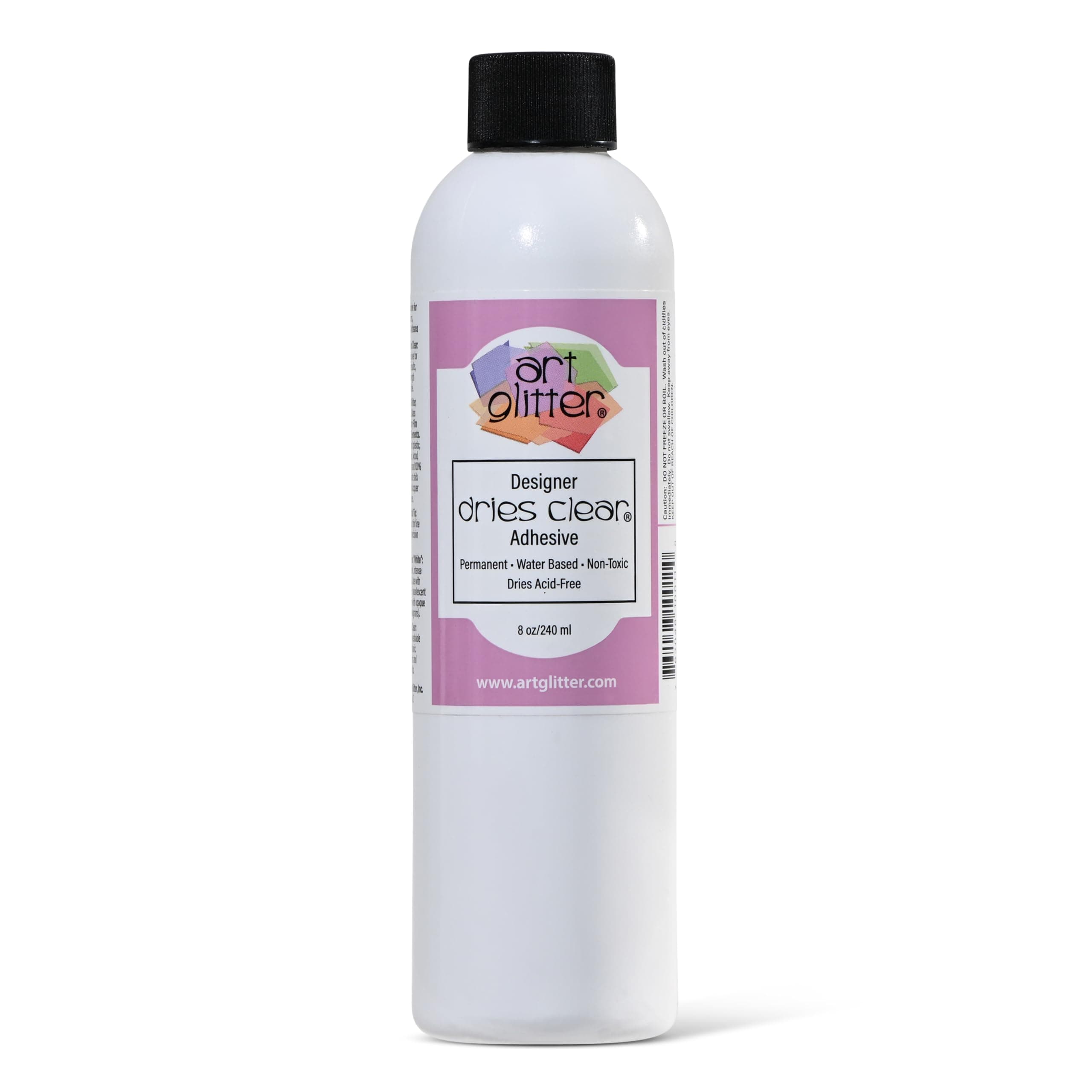 Art Institute Glitter Designer Dries Clear Craft Glue, 8oz Refill Bottle – Archival Safe Professional Adhesive